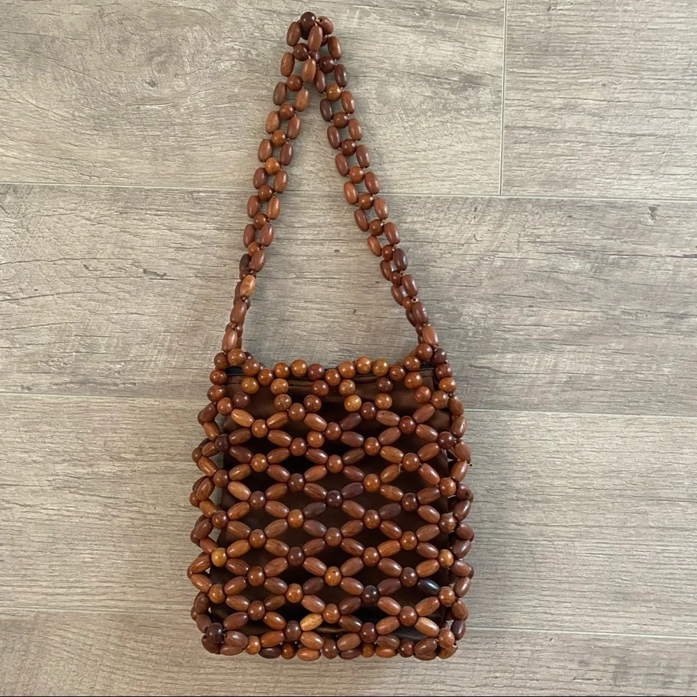 Brown Beaded Handbag - Picture 6 of 9